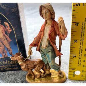Fontanini 5" Nativity Figurine - Zachariah - Boy with Dog with Story Card #52582